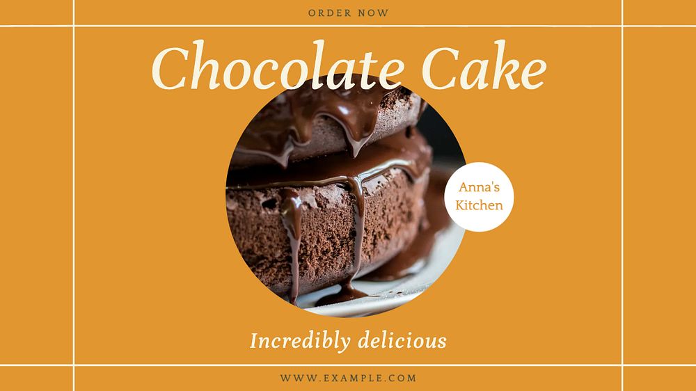 Chocolate cake blog banner template, editable design