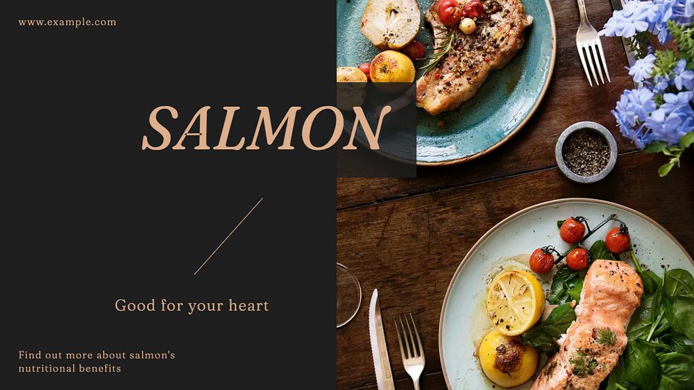 Salmon blog banner template, editable design