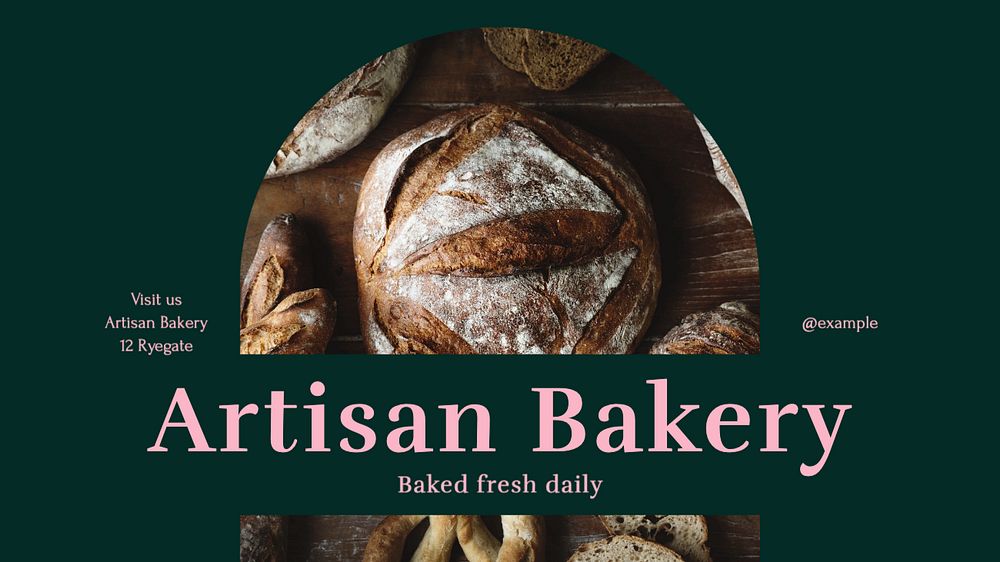 Artisan bakery blog banner template, editable design