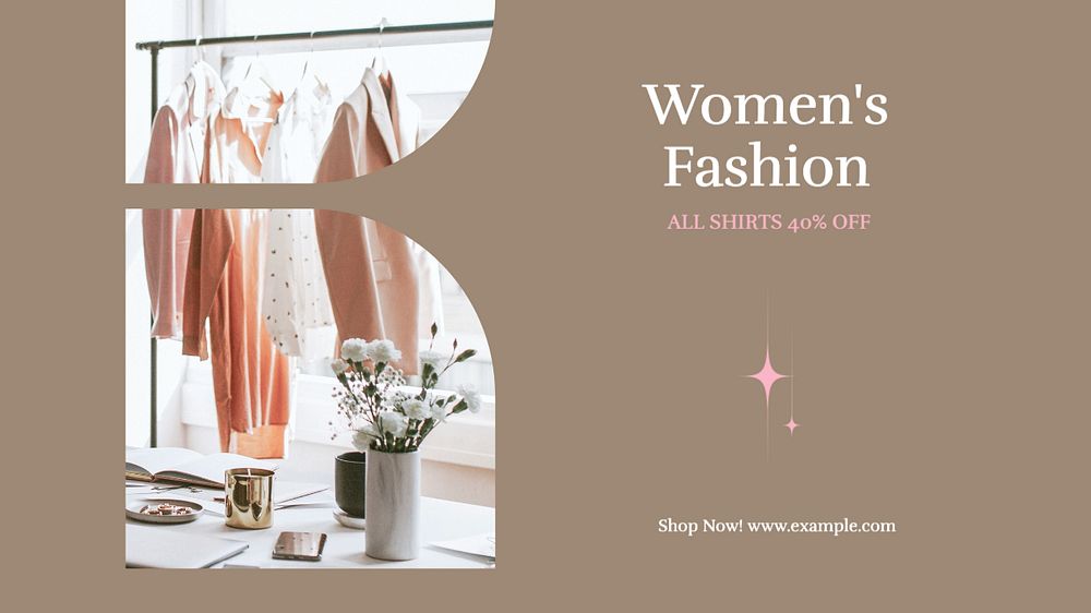 Women's fashion blog banner template, editable design