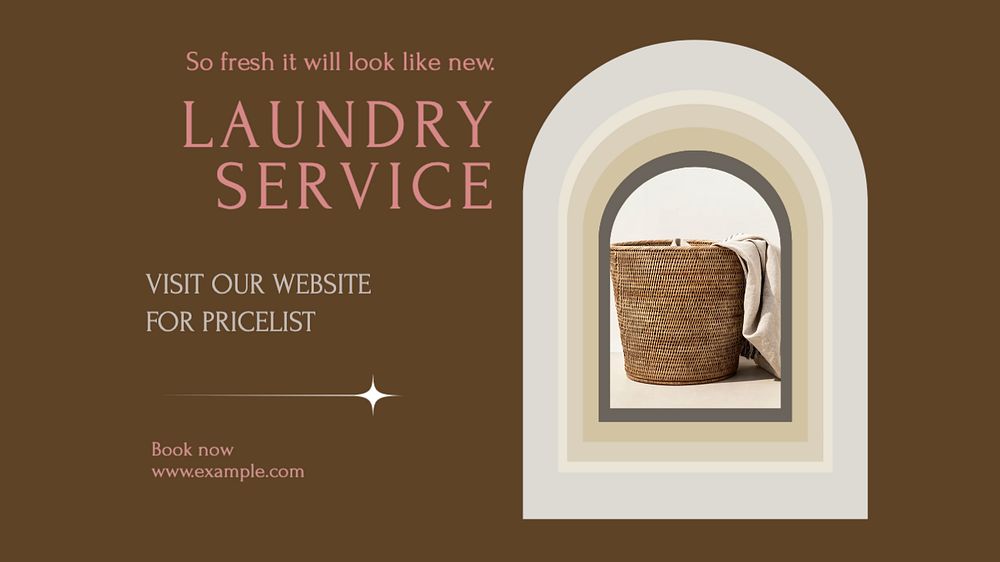 Laundry service blog banner template, editable design