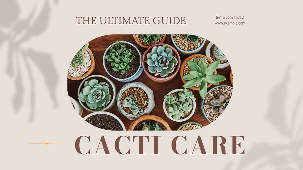 Cacti care book blog banner template, editable design