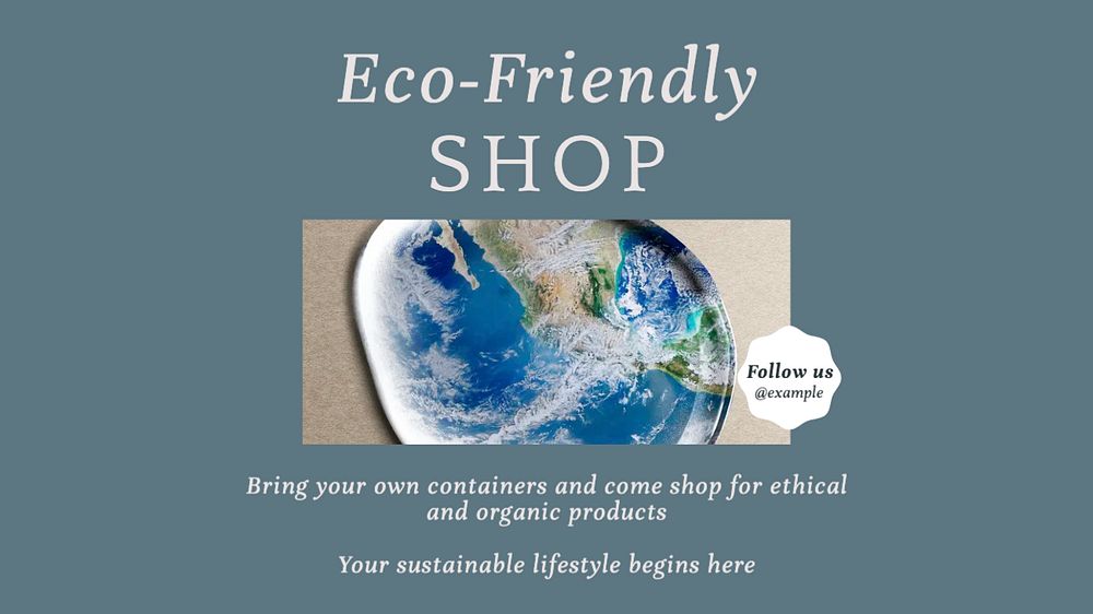 Zero waste shop blog banner template, editable design