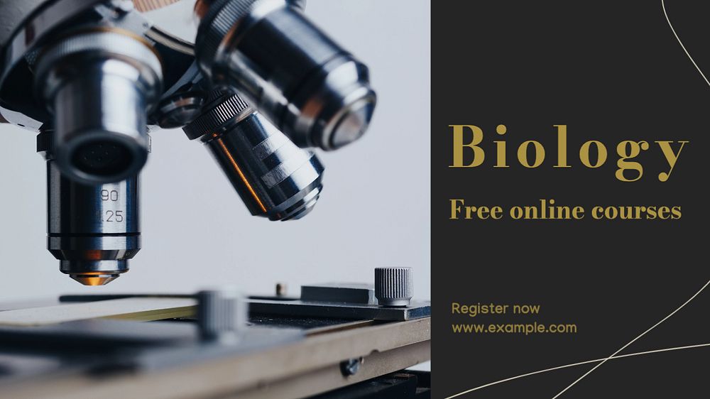 Biology course blog banner template, editable design