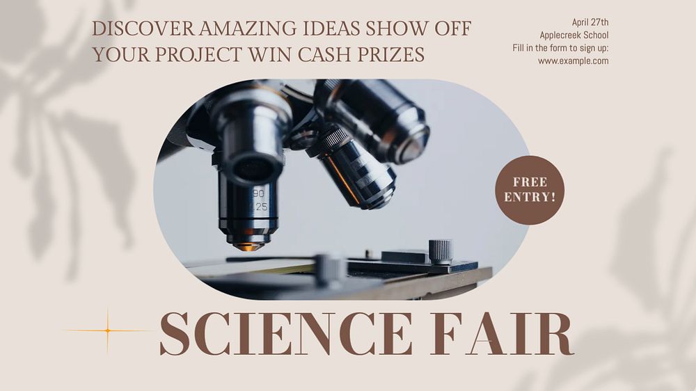 Science fair blog banner template, editable design