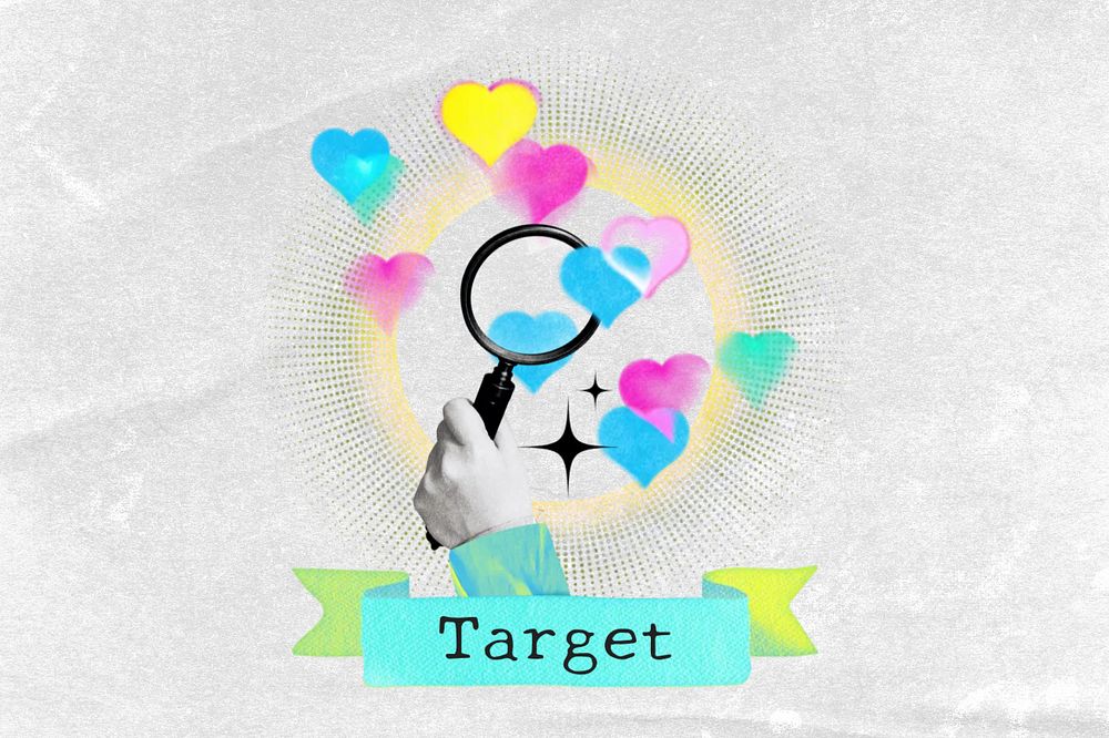 Target word, editable love searching collage remix