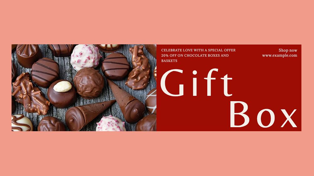 Gift box blog banner template, editable design