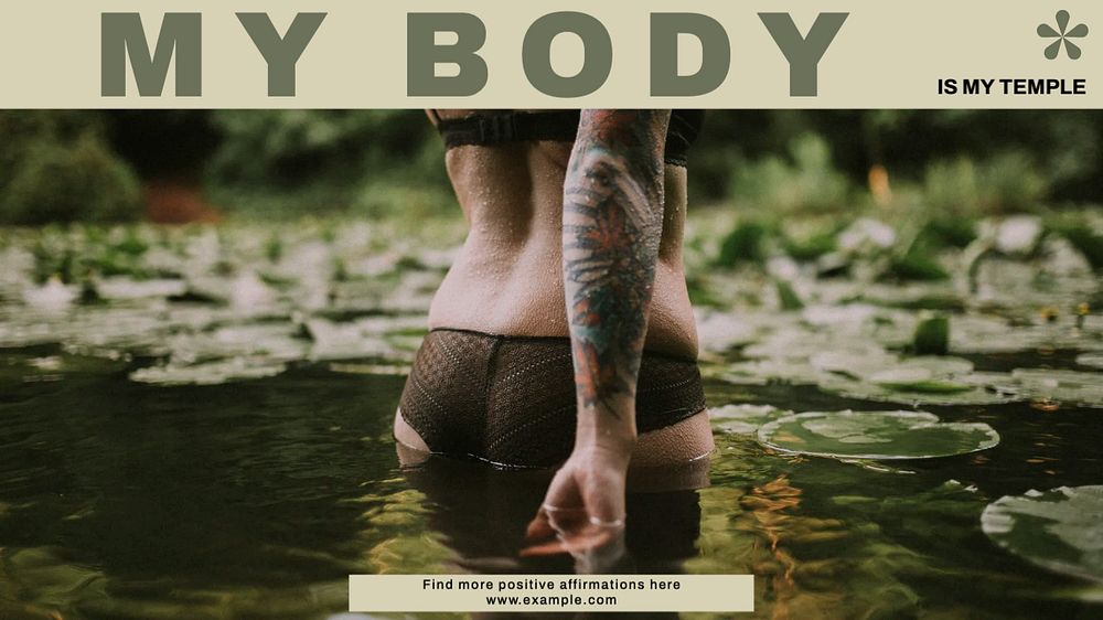 Body positivity blog banner template, editable design