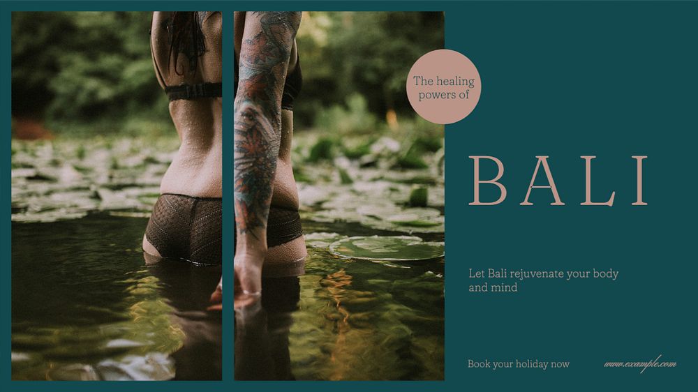 Bali travel blog banner template, editable design