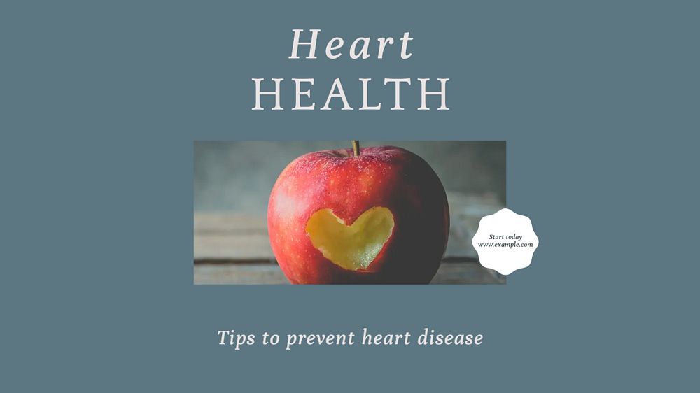 Heart health blog banner template, editable design