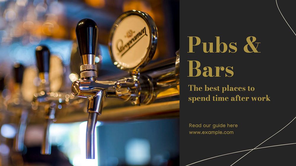 Pubs & bars blog banner template, editable design