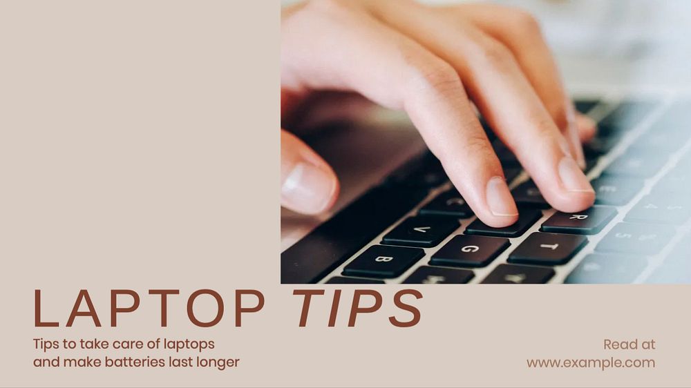 Laptop tips blog banner template, editable design