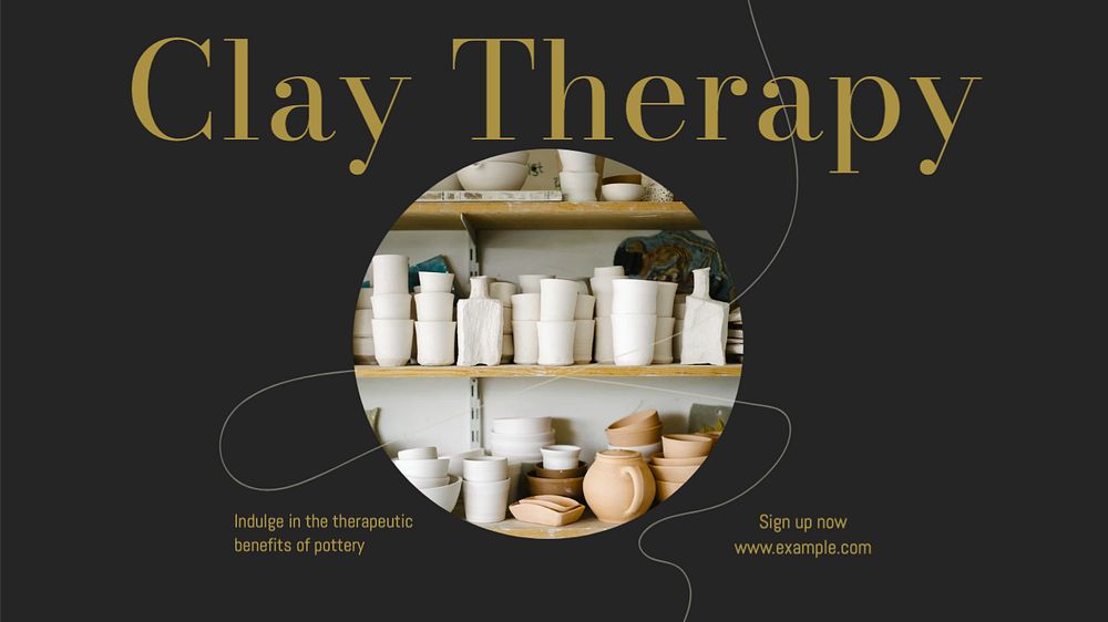 Clay therapy blog banner template, editable design