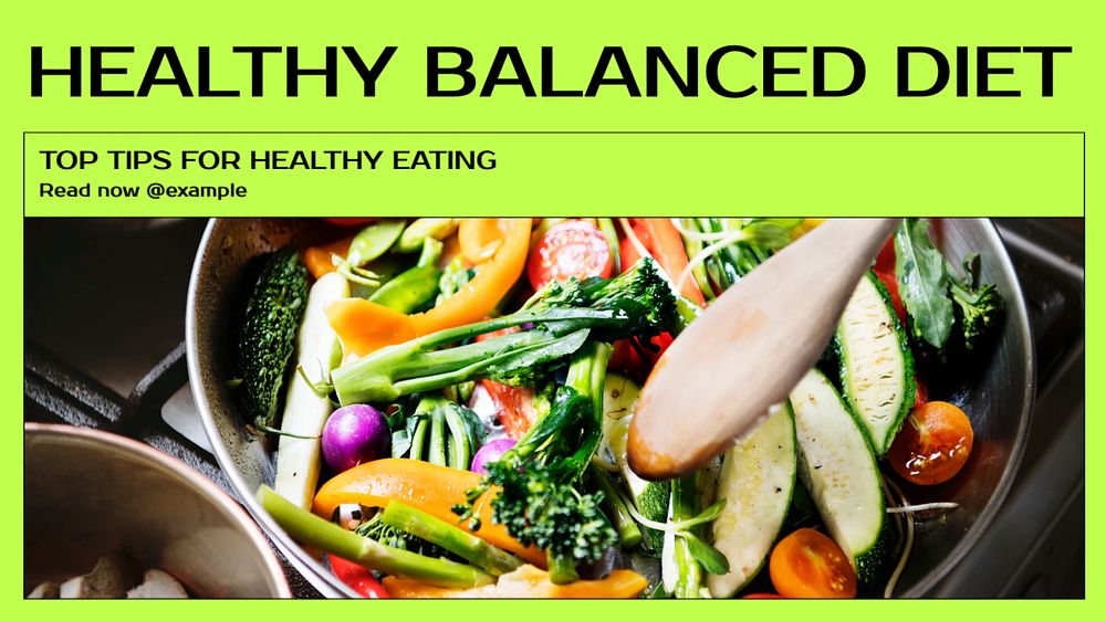 Healthy balanced diet blog banner template, editable text