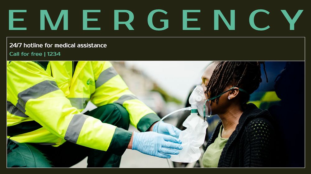 Medical emergency blog banner template, editable text