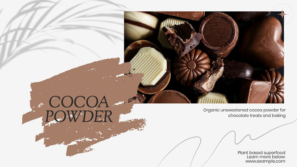 Cocoa powder blog banner template, editable text