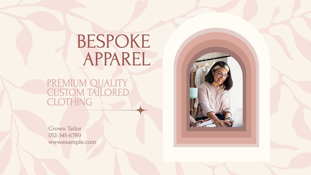 Bespoke clothes tailor blog banner template, editable text