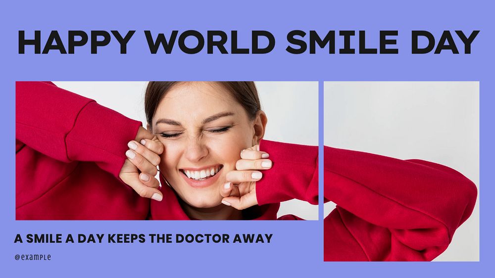 World Smile Day blog banner template, editable text