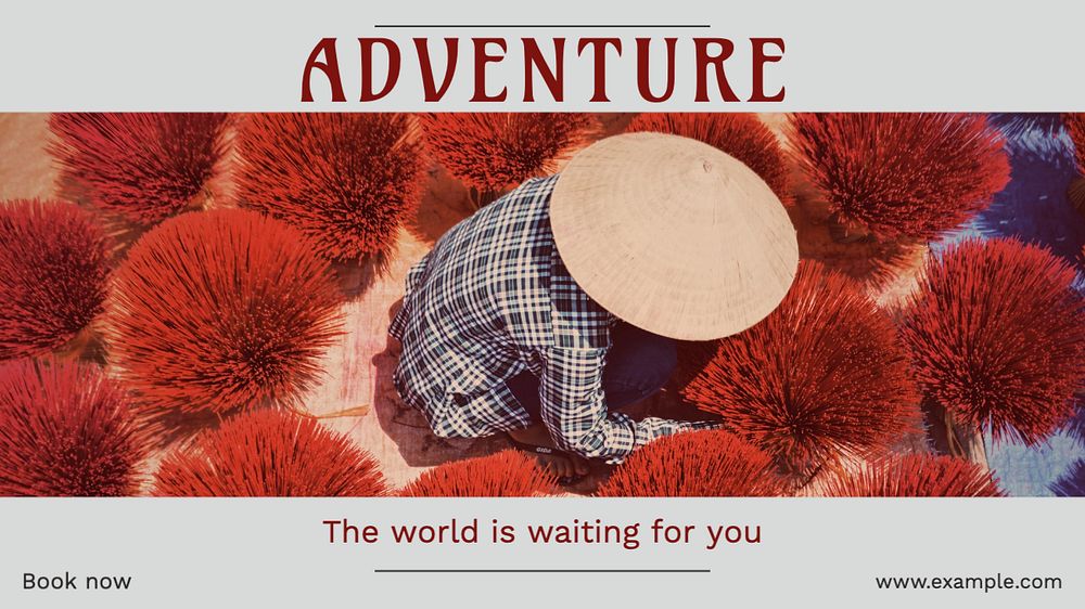 Adventure blog banner template, editable text