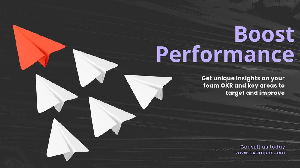 Team performance blog banner template, customizable design