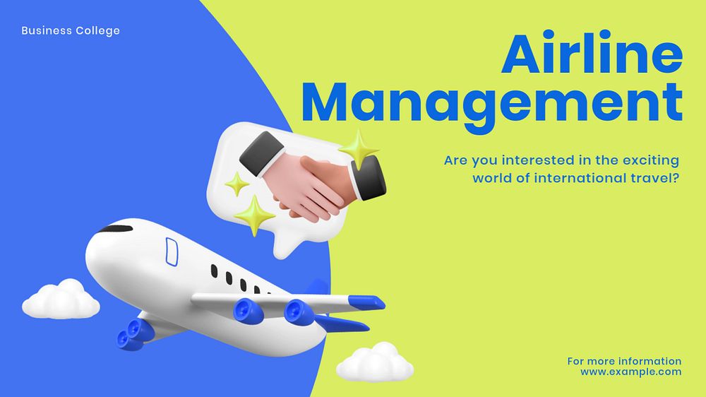 Airline management blog banner template, customizable design