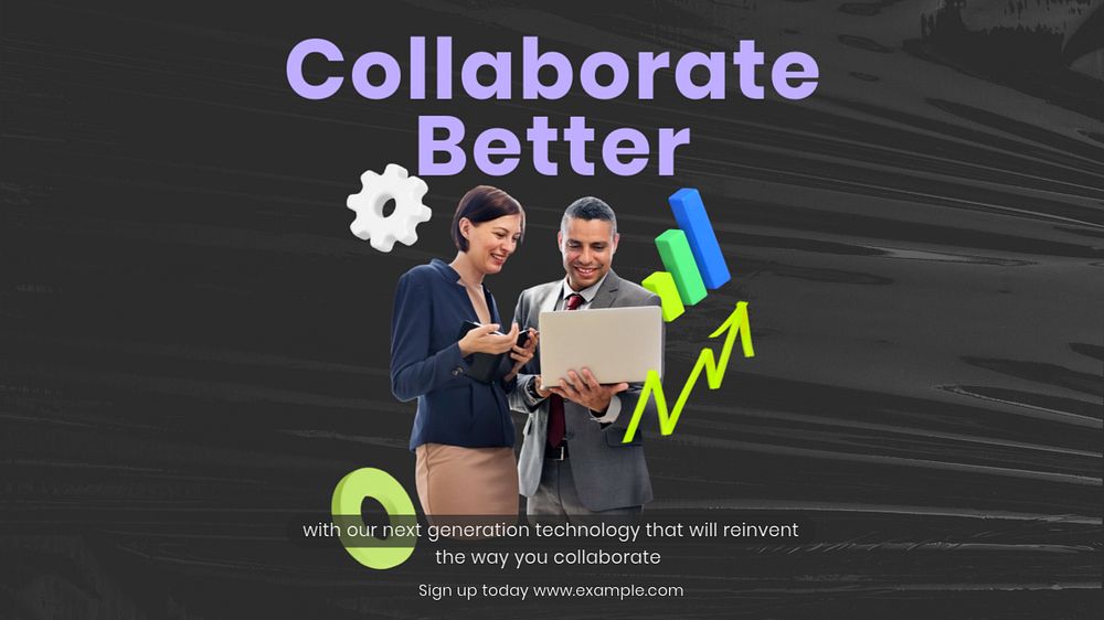 Collaboration tools blog banner template, customizable design