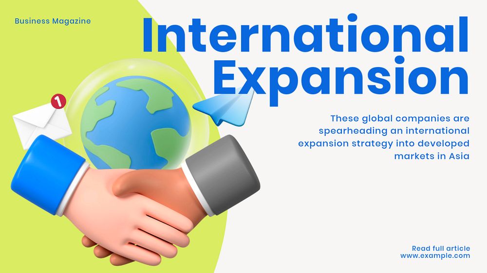 International expansion blog banner template, customizable design