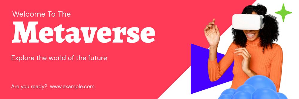 Metaverse email header template, customizable design