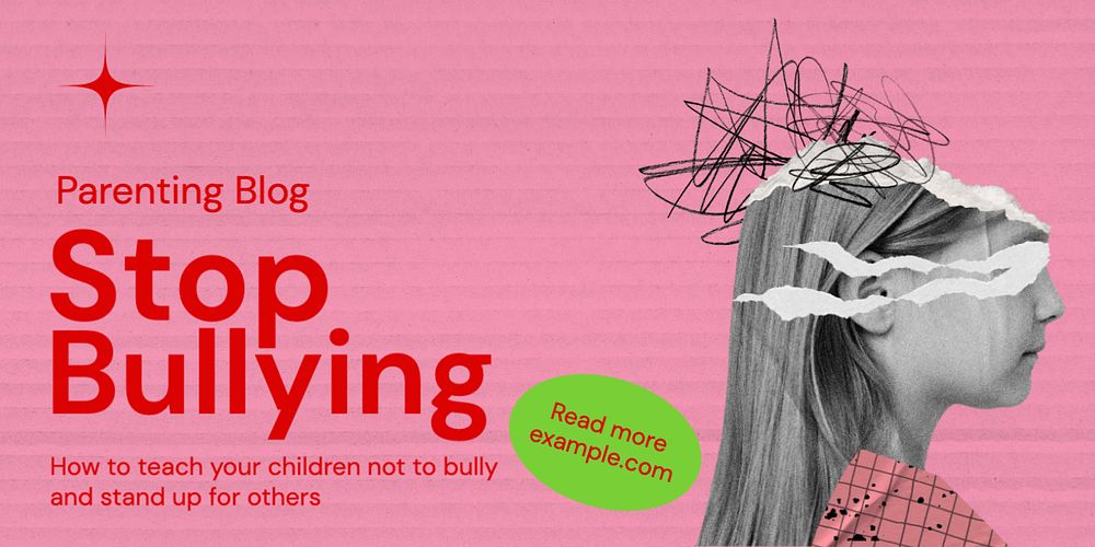 Stop bullying Twitter ad template, editable text & design