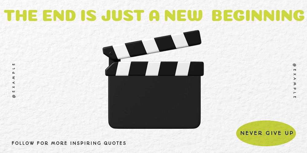 The end is just a new beginning Twitter ad template, editable text