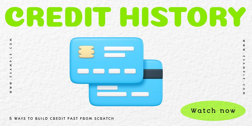 Credit history Twitter ad template, editable text