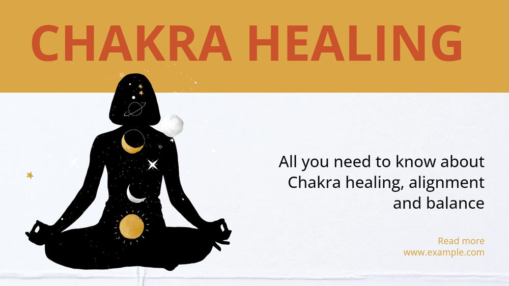 Chakra healing YouTube thumbnail template, editable design