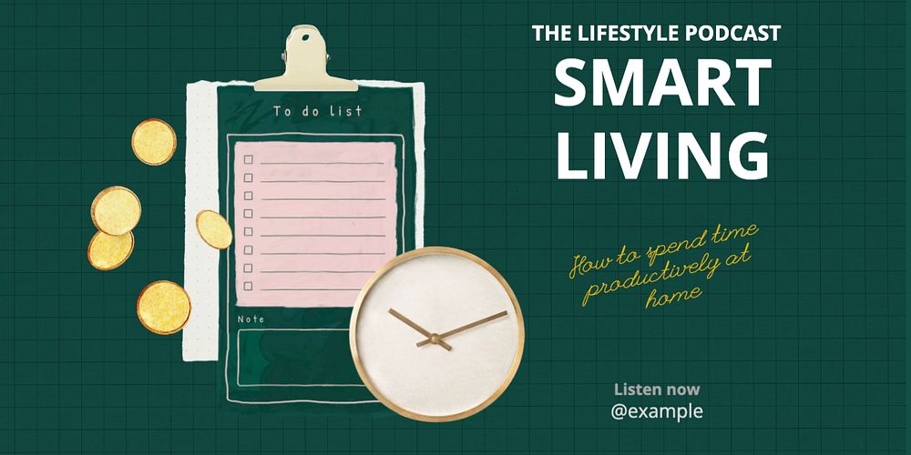 Smart living Twitter post template, editable design