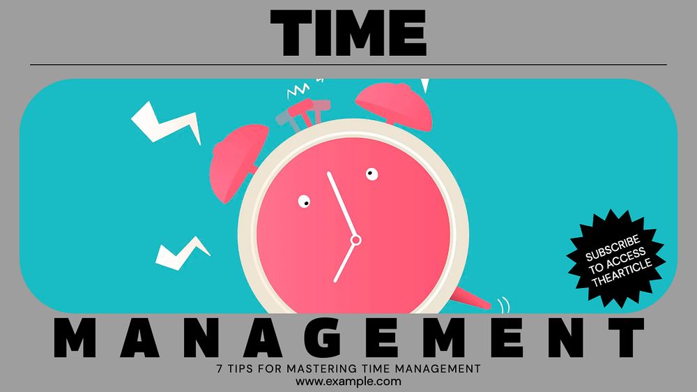 Time management blog banner template, editable ad