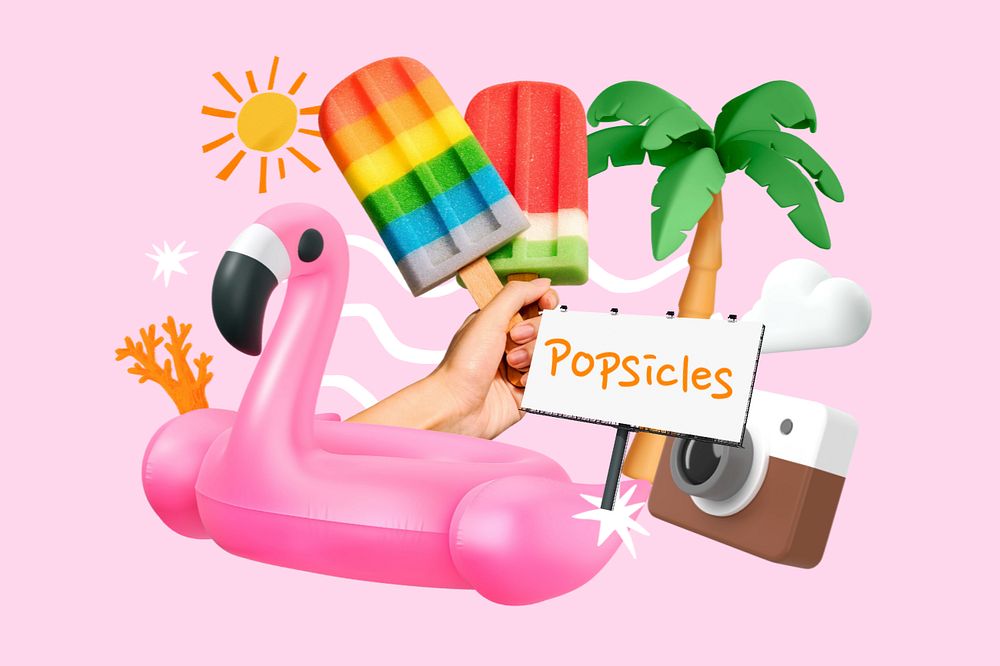 Popsicles, editable word 3D remix