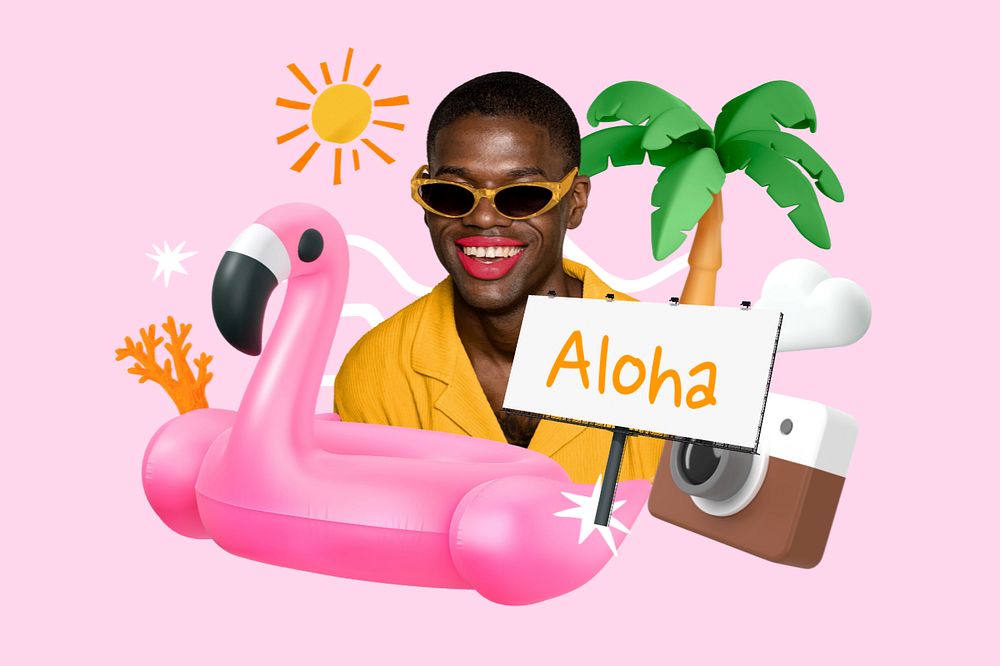 Aloha, editable word 3D remix