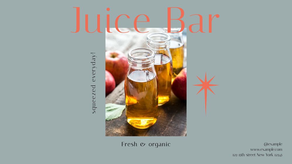 Juice bar blog banner template, editable design