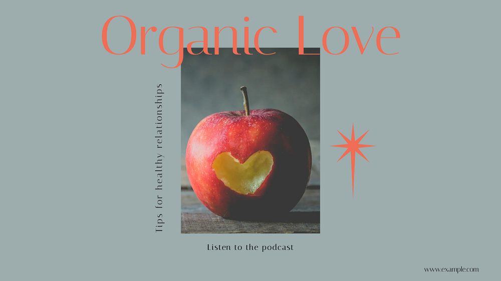 Organic love blog banner template, editable design