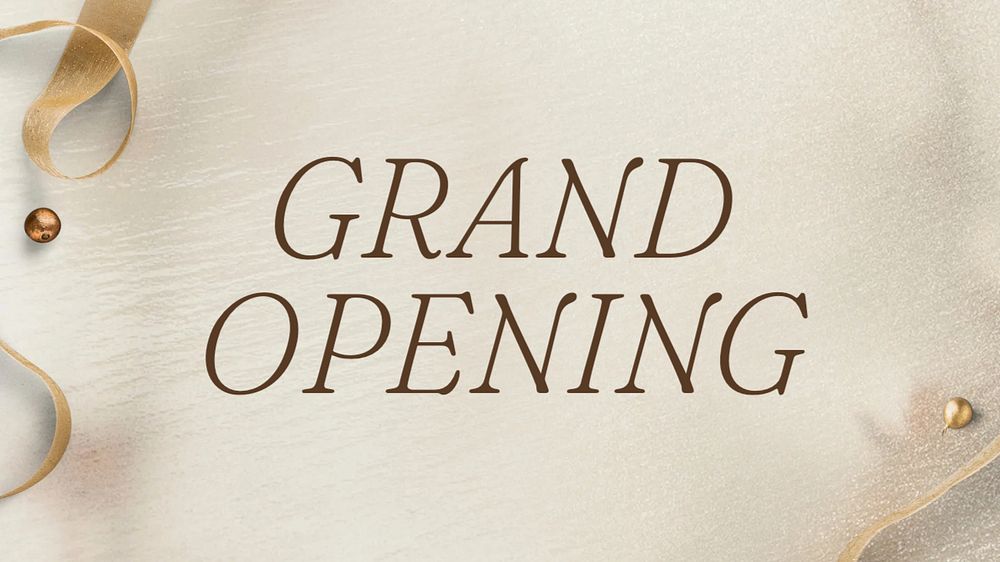 Grand opening blog banner template, editable text