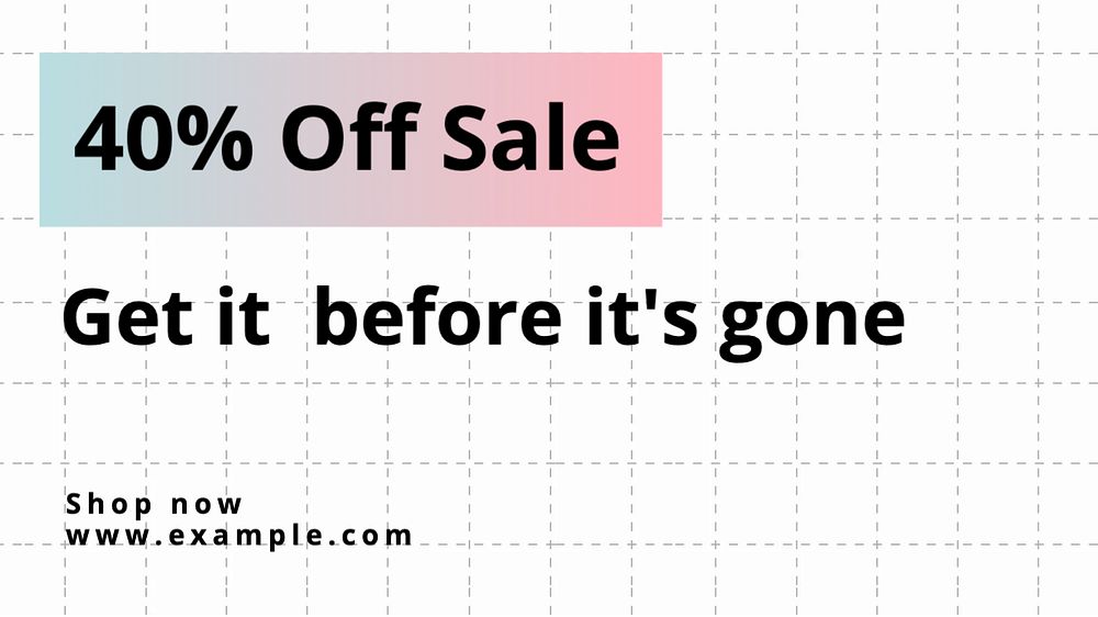 Sale blog banner template, editable text