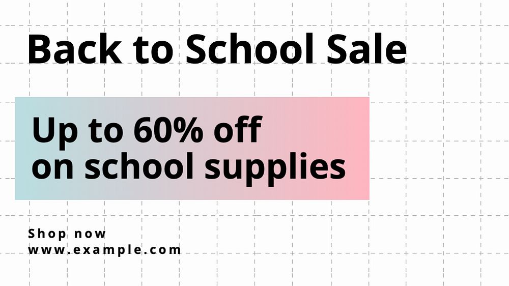 Back to school blog banner template, editable text