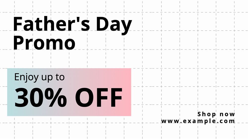 Father's day promo blog banner template, editable text