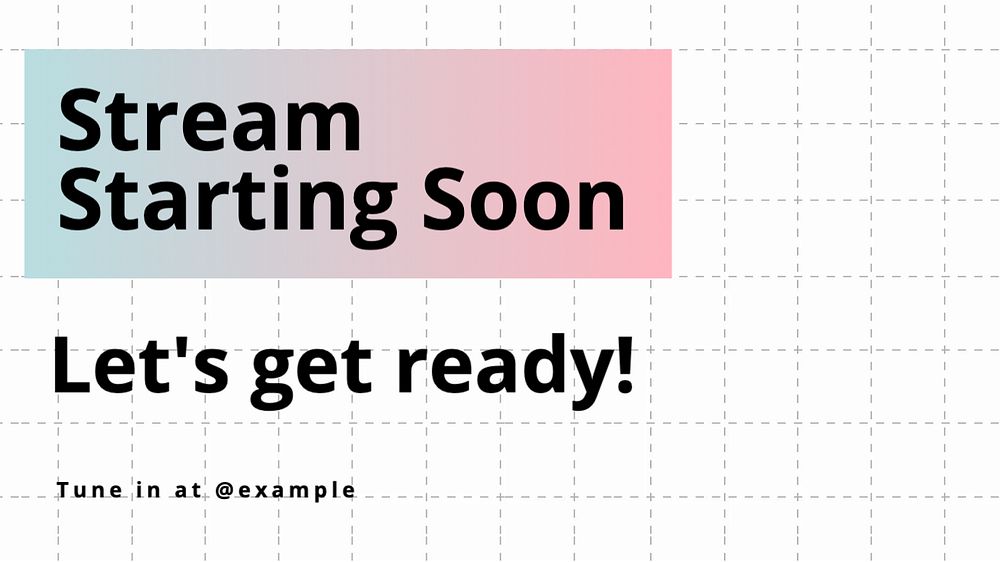 Streaming soon blog banner template, editable text