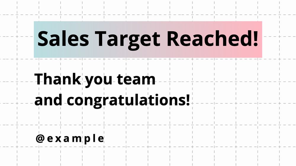 Target reached blog banner template, editable text