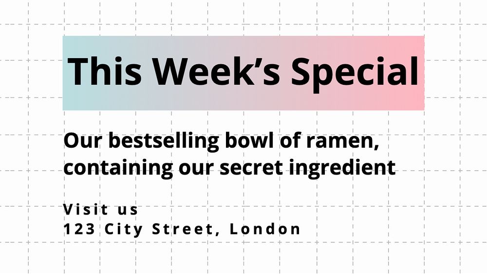 Ramen food blog banner template, editable text