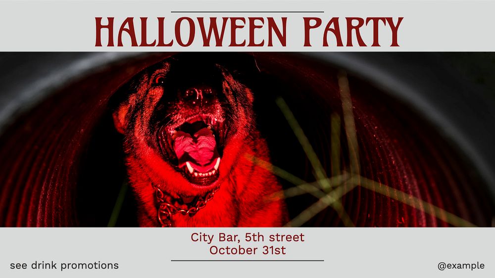 Halloween party blog banner template, editable text