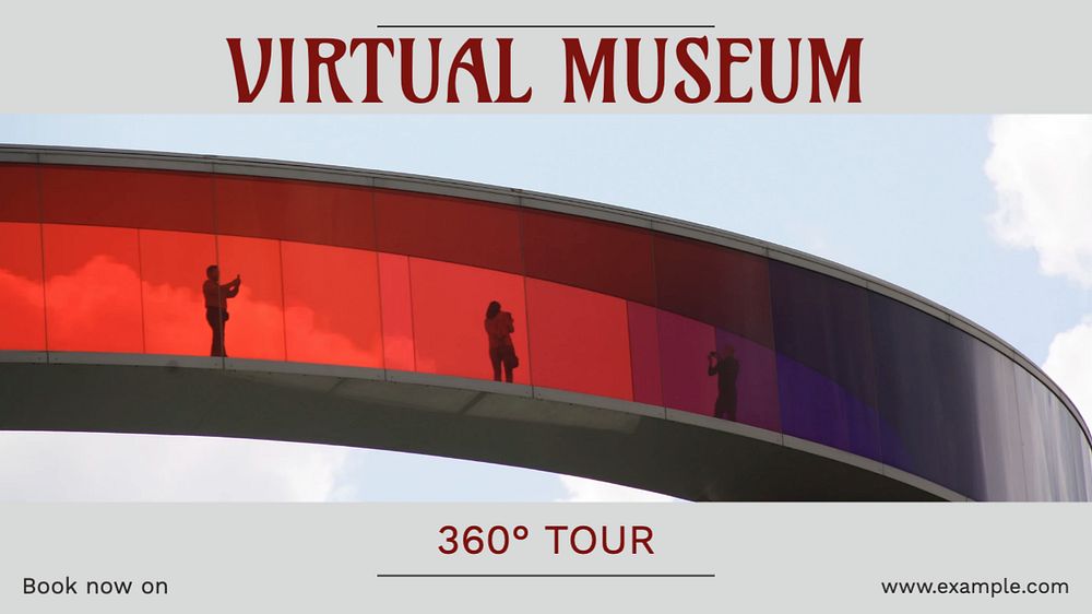 Virtual museum blog banner template, editable text