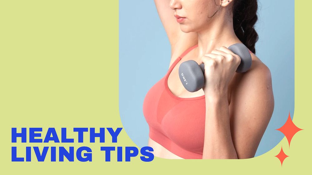 Healthy living tips blog banner template, editable text