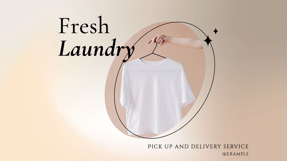 Laundry service blog banner template, editable text