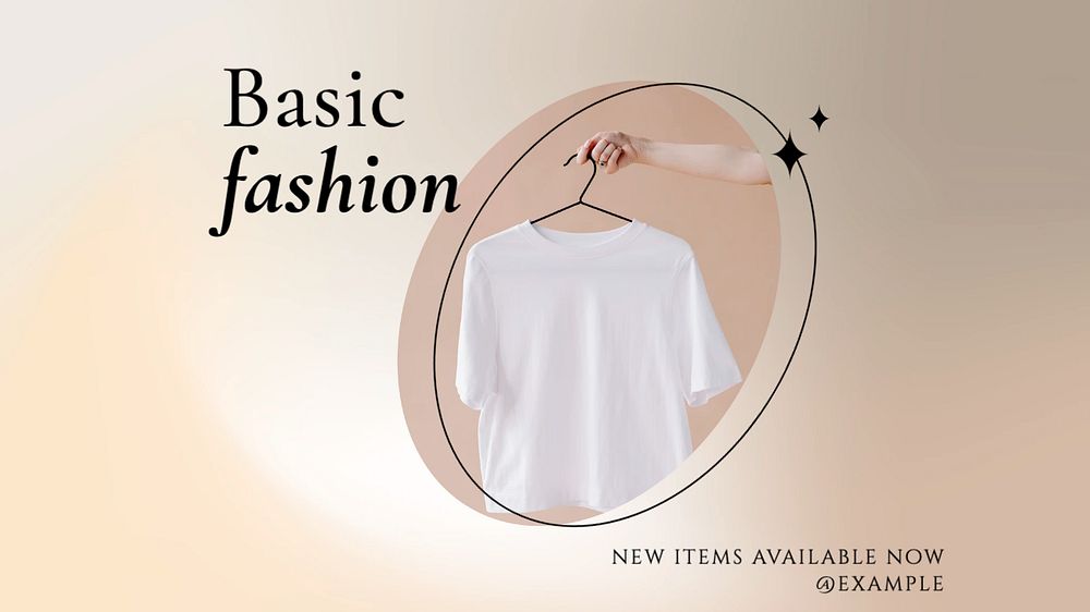 Basic fashion blog banner template, editable text